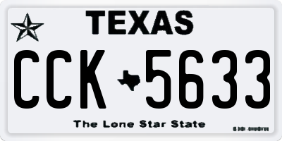 TX license plate CCK5633