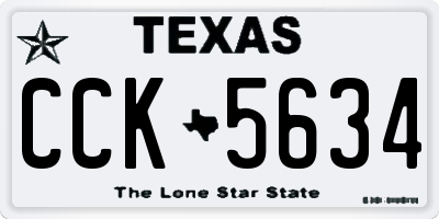 TX license plate CCK5634