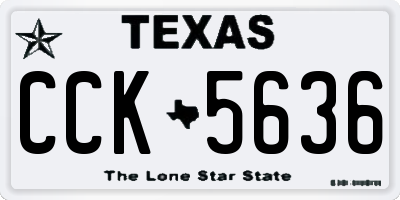 TX license plate CCK5636