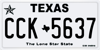 TX license plate CCK5637