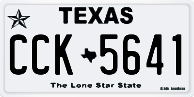 TX license plate CCK5641