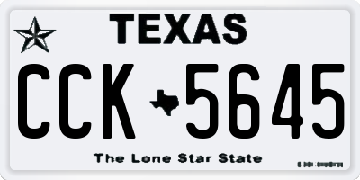 TX license plate CCK5645