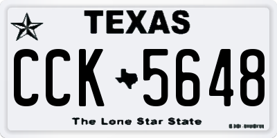 TX license plate CCK5648