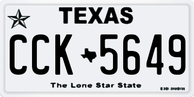 TX license plate CCK5649