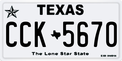 TX license plate CCK5670