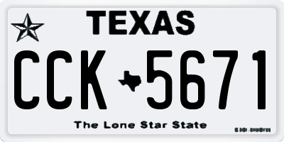 TX license plate CCK5671
