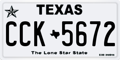 TX license plate CCK5672