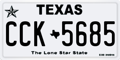 TX license plate CCK5685