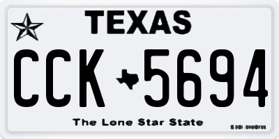 TX license plate CCK5694