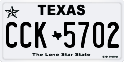 TX license plate CCK5702