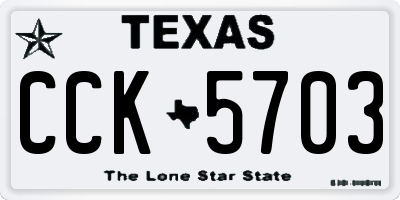 TX license plate CCK5703