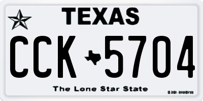 TX license plate CCK5704