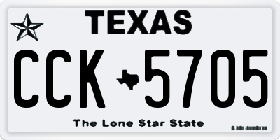 TX license plate CCK5705
