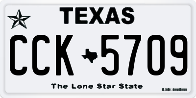 TX license plate CCK5709