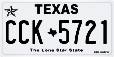 TX license plate CCK5721