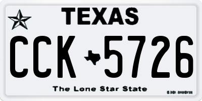TX license plate CCK5726