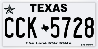 TX license plate CCK5728