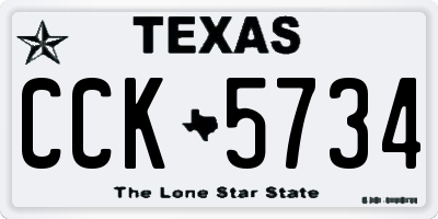 TX license plate CCK5734
