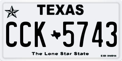 TX license plate CCK5743