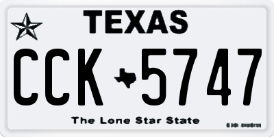 TX license plate CCK5747