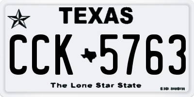 TX license plate CCK5763