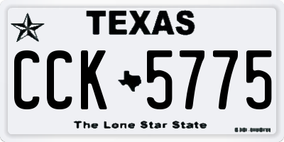 TX license plate CCK5775