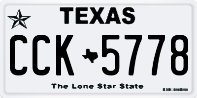 TX license plate CCK5778