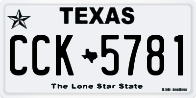TX license plate CCK5781