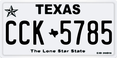 TX license plate CCK5785
