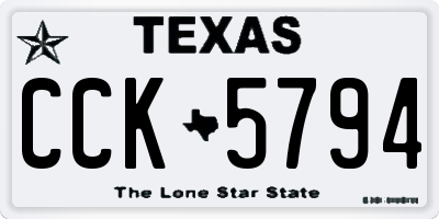 TX license plate CCK5794