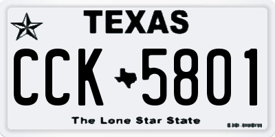 TX license plate CCK5801