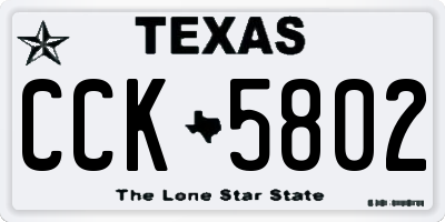 TX license plate CCK5802