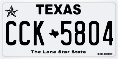 TX license plate CCK5804
