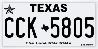 TX license plate CCK5805