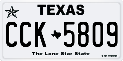 TX license plate CCK5809