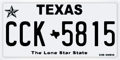 TX license plate CCK5815