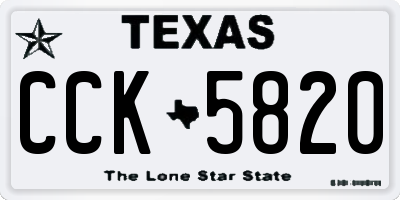 TX license plate CCK5820