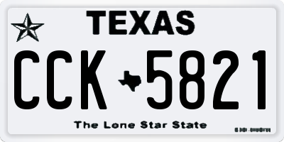 TX license plate CCK5821