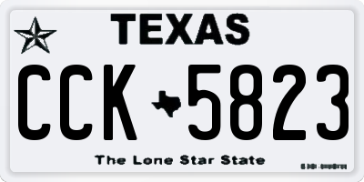 TX license plate CCK5823