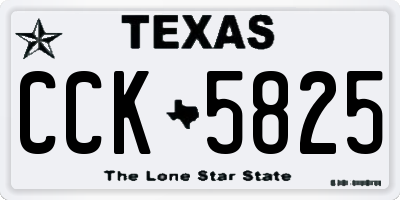 TX license plate CCK5825