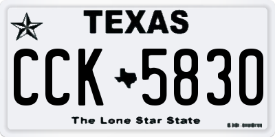 TX license plate CCK5830