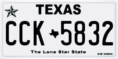 TX license plate CCK5832