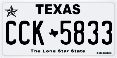 TX license plate CCK5833