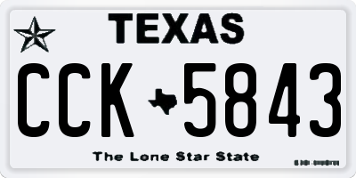 TX license plate CCK5843