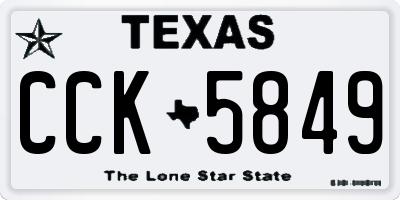 TX license plate CCK5849