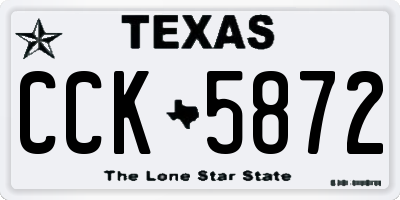 TX license plate CCK5872