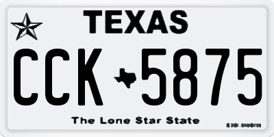 TX license plate CCK5875