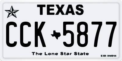 TX license plate CCK5877
