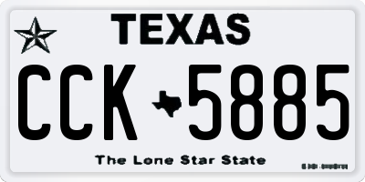 TX license plate CCK5885