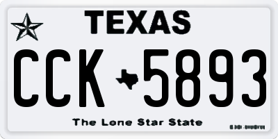 TX license plate CCK5893